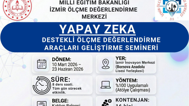 İzmir’de Yapay Zeka Destekli Eğitim Semineri başlıyor!